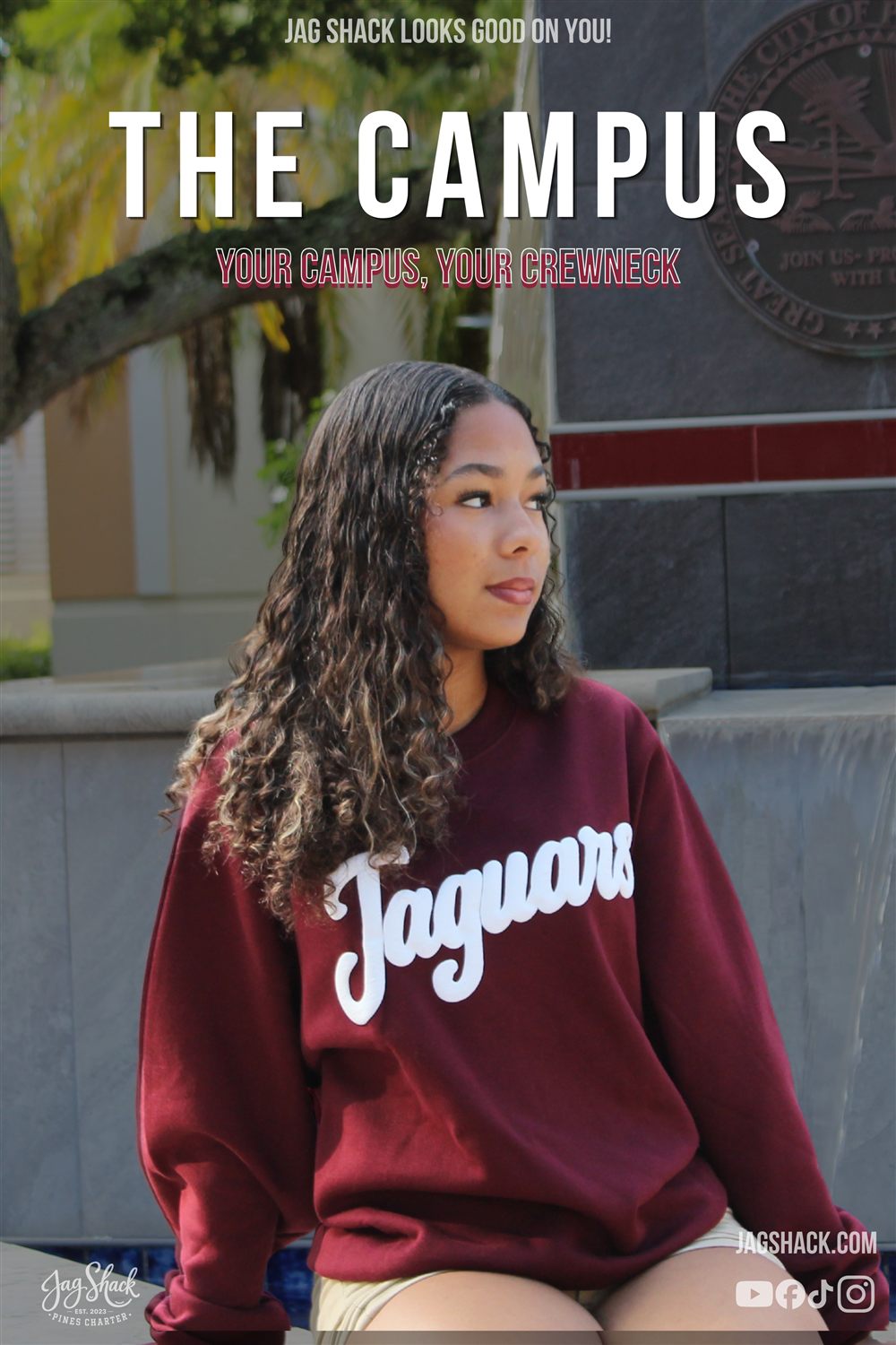 The Campus — Jag Shack Crewneck campaign poster