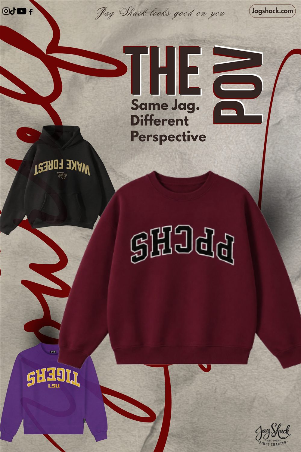 The POV — Jag Shack Crewneck campaign poster